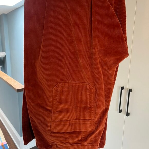 Uniqlo Rust Corduroy Pants EU XL – Soft Textured Straight Fit Casual Trousers - Picture 5 of 6